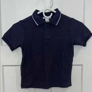 Janie and Jack Navy Polo Shirt with Ribbed Cuffs